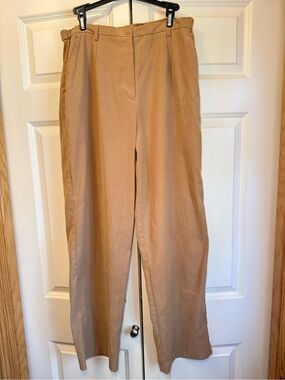 Coldwater Creek Tan Moleskin Faux Suede-Like Trouser Pants